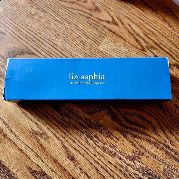 LIA SOPHIA Silver, Crystal, And Leather Necklace VINTAGE INSPIRED - Picture 9 of 14